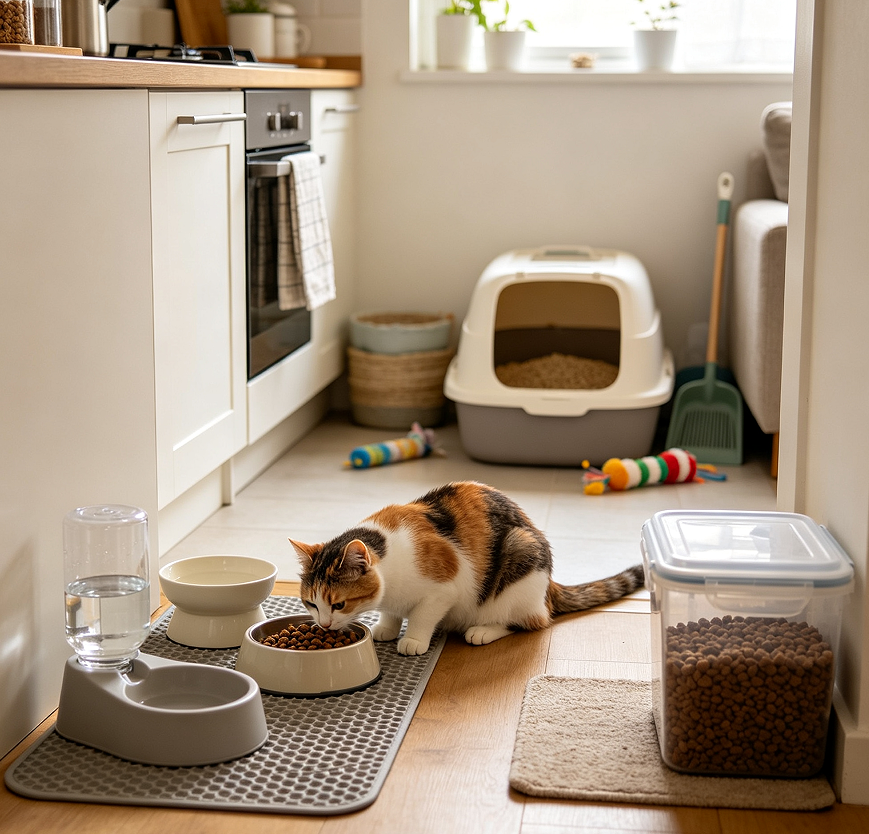 All-Inclusive Feeding, Water Refresh, Litter Scooping & Playtime Package